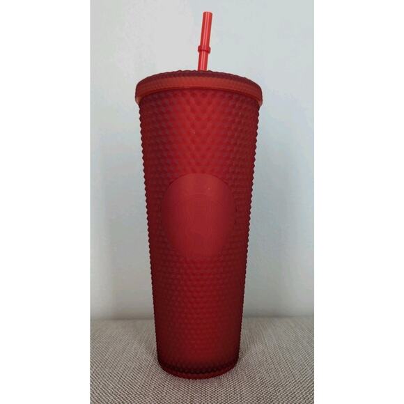 Starbucks 2020 Studded Christmas Holiday Tumbler 24oz Matte Red w/Lid & Straw - Picture 1 of 8
